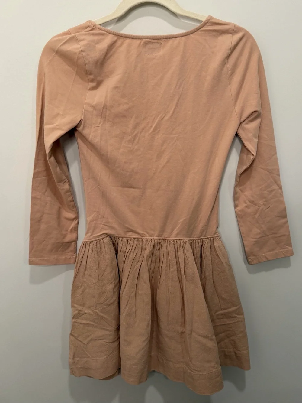 Free People Onda Long Sleeve Stretch Cotton Minidress Taupe NWT Size Small